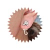 Yheakne Punk Cat Ear Jacket Earrings Silver Cat Earrings Cat