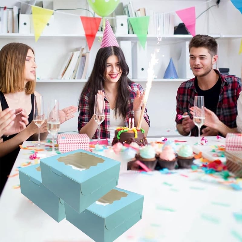 Generic 30Pcs (6x6x3 in) Mini Cake Boxes+2 stickers with Display
