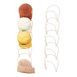 Naapesi Pack of 10 Cap Holder, Hat Racks, Hat Holder, Hat Organiser for Scarves, Handbags, Towels, Clothes Ties, Ties Over the Door, No Installation Required, White, Iron