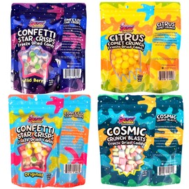 Freeze Dried Candy Variety Pack 12oz 4 Packs of Freeze Dried Skittles, Freeze Dried Starbursts, Freeze Dried Lemon Heads | Enhanced Flavor Burst Perfect Candy Gift for All Ages | Small Batch, Made in the USA