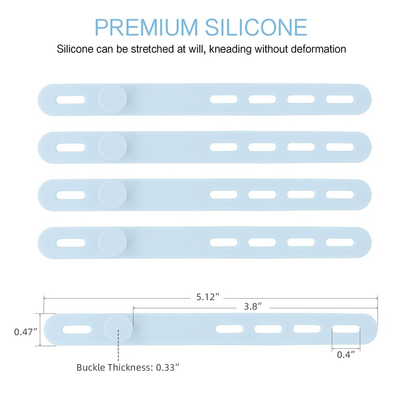 Donruby 24Pcs Silicone Cable Ties - Reusable & Washable with