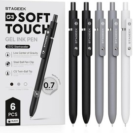 STAGEEK Black Gel Pens, 12Pcs 0.7mm Gel Pens Fine Point with 3 Extra Refills, Quick Dry Retractable Gel Pen Set, Smooth Writing Pens for Office Work, Note Taking, Black Ink Pens for Men Women(Black) - Specification: 12 pcs