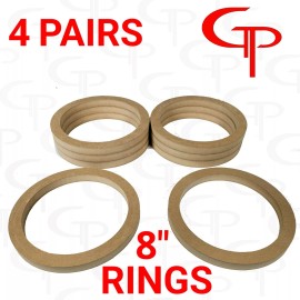gp car audio 4 Pairs 8 inch Speaker Rings MDF GP Car Audio Mounting Spacer