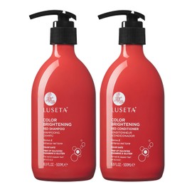L LUSETA Luseta Red Hair Shampoo & Conditioner Set for Color Treated, Sulfate and Paraben Free for Copper Brightening, Strengthening Follicles With Pomegranate Extract 2 x 16.9oz