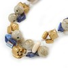 Avalaya Summer Cluster Ceramic Bead/Sea Shell Nugget Necklace - 41cm