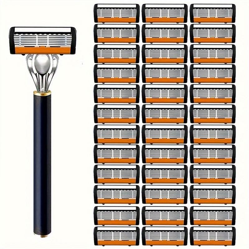 Men's 7-Blade Razor Set, 36 Stainless Steel Blades - Perfect