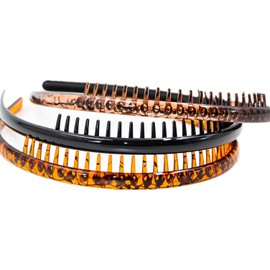 Prettyou Colorful Headbands No Slip Teeth Comb Hairband Set Fashion Styling Multicolor Assorted Accessories Hair Holder Organizer Hair Clips Grip Hoop for Women Girls (L)