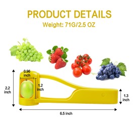 WhiteRhino Grape Cutter for Toddlers 1-3, Fruit Slicer for Cherry Tomato Strawberry Olive Multi Grape Quarter Cutter Tool for Baby Stainless Steel Kitchen Gadgets with Ergonomic Non-Slip Handls