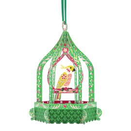 SANTORO, 3D Pop Up Greeting Card - Birdcage Cockatoo - For Her, For Mum, Birthday, Mother's Day