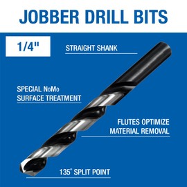 Champion Cutting Tool Brute Platinum XL5-1/4 Heavy Duty Jobber Drill Bits (12 per pack): Made In USA