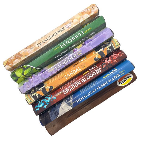 Sreevani Incense Sticks Variety Pack #1 and Incense Stick Holder