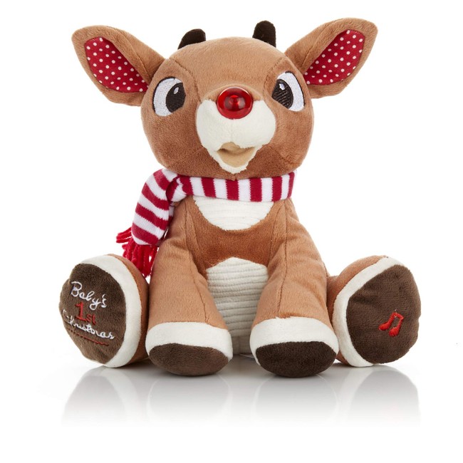 Rudolph The Red-Nosed Reindeer Baby's First Christmas Plush with Music and Lights, 8 Inches