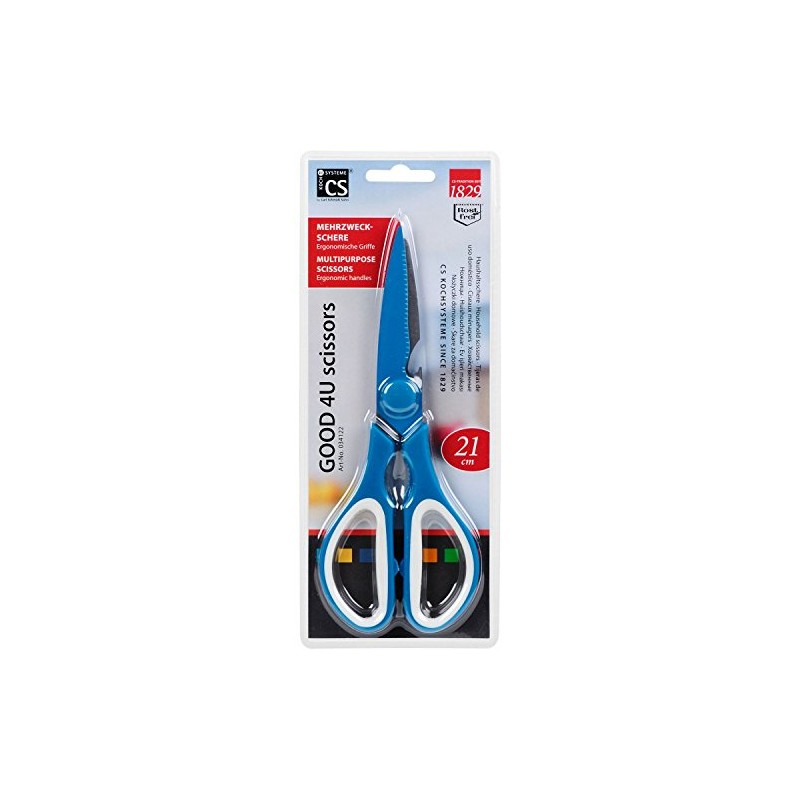 C&S CS Good4U Multi Purpose Scissors, Stainless Steel, Blue, 26