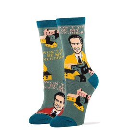 Mister Rogers Neighborhood Be My Neighbor Women's Crew Socks, Small/Medium