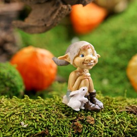 Top Collection Miniature Fairy Garden and Terrarium Pixie with Bunny Figurine