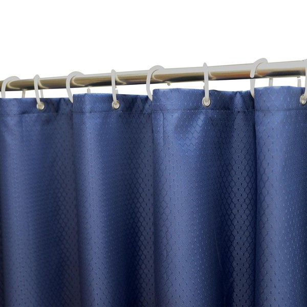 YISURE Navy Blue Shower Curtain for Walkin Tub, Polyester Fabric