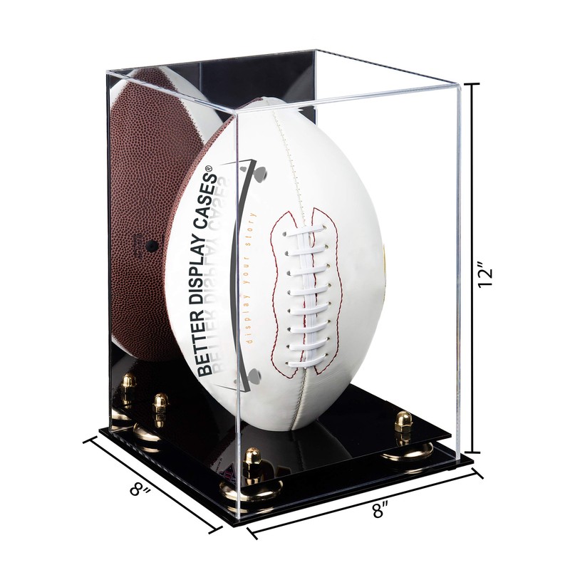 Better Display Cases Acrylic Football Display Case Vertical with Mirror
