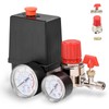 Air Compressor Pressure Valve Switch, 2-G1/4 Connector 0.05-1.2Mpa Air Compressor