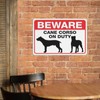 Beware Cane Corso On Duty Sign For Business 8"X12" Rust
