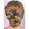 Rumtock Purple Rhinestones Beads Pearl Hair Comb for Wedding Brides