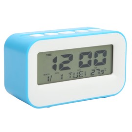 LCD Kids Alarm Clock Backlight Musical Alarms Birthday Reminder Blue Electronic Alarm Clocks for Bedroom School