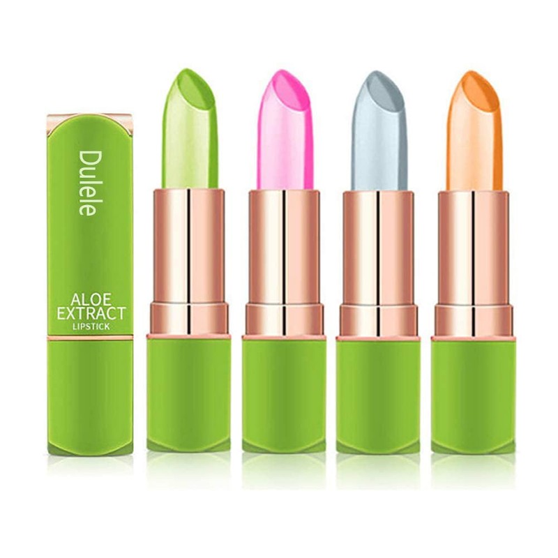 4 Colours Organic Aloe Vera Moisturizing Crystal Jelly Lipsticks, Dulele