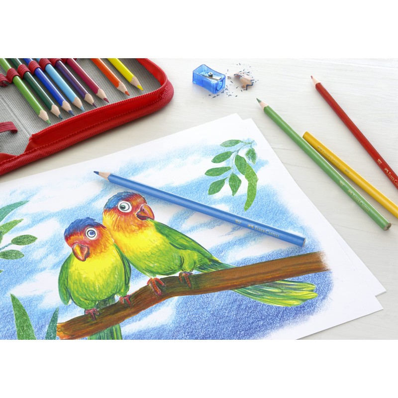 FABER-CASTELL 201597 - Buntstifte Set Colour Grip dreikant, 24-teilig, inkl.