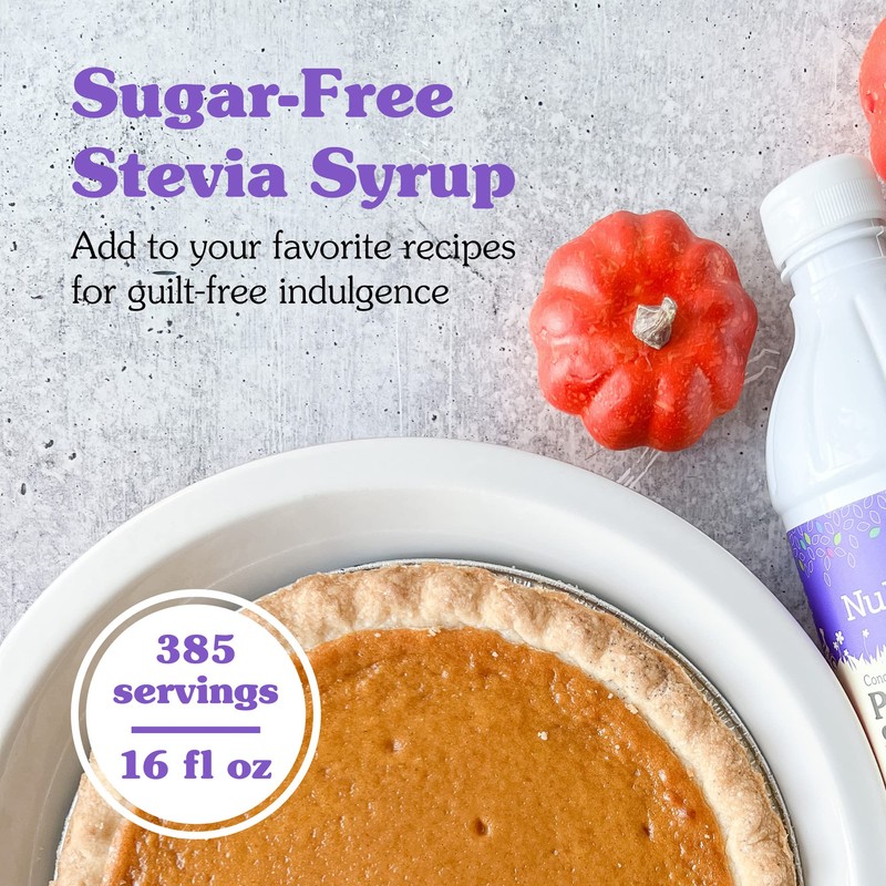 NuNaturals Stevia Syrup, Sugar-Free Sweetener, Plant-Based Sugar Substitute, Zero Calorie,