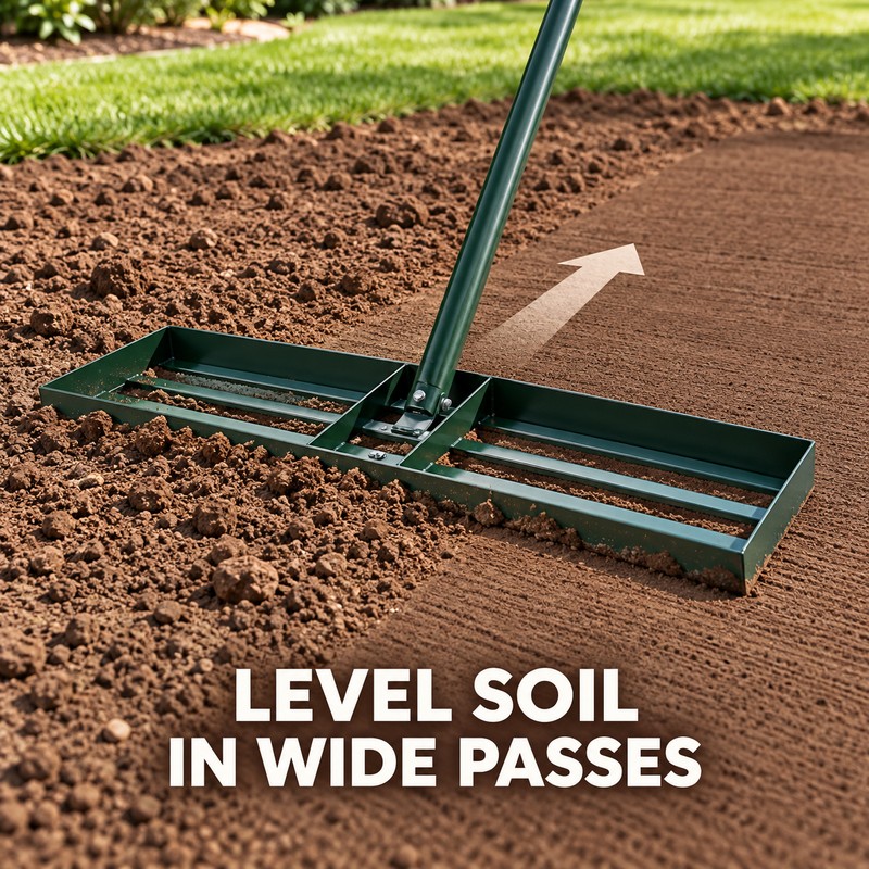 Outsunny 36 Inch Lawn Leveling Rake, Powder Coated Steel Head