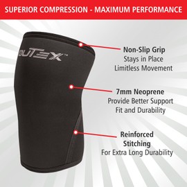 Outex Knee Sleeves for Weightlifting & Powerlifting (Pair) – 7mm Neoprene Compression Knee Braces for Squats, Cross Training, Gym, Basketball & Workouts – Support for Men & Women (X-Large)