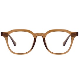 Dollger Square Blue Light Glasses for Men Women Retro Fashion Glasses UV400 Protection, brown