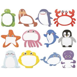 12 Pack 360 Sheets Back to School Sticky Notes,Shark & Dolphin Ocean Animal Theme Self-Adhesive Memo Pads, Sea Creature Design School Supplies,Fun Teacher & Student Notepad for Classroom, Office