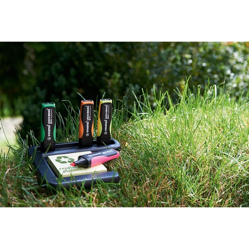 STABILO GREEN BOSS Highlighter Pens 83% Orange Recycled Plastic Based