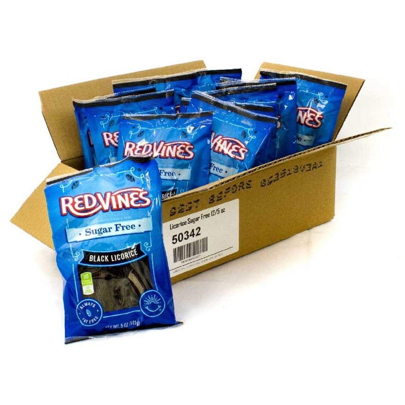 Red Vines Sugar Free Black Licorice, Soft & Chewy Candy