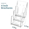 MaxGear Acrylic Brochure Holder, 4-Inch Wide 3 Tier Brochure Display