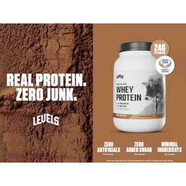 Levels Nutrition Levels Grass Fed Whey Protein Powder, No Artificials, 24G of Protein, Pure Chocolate, 2LB