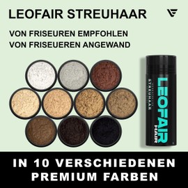 Leofair Hair Thickening - 100% Natural - Scattered Hair for Full and Thick Hair in Seconds Premium Hairdressing Quality - 28 g - Perfect Look for Men and Women (Grey)