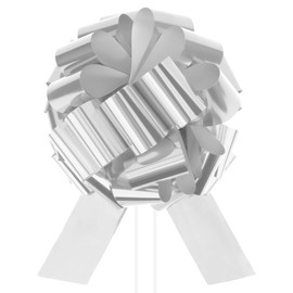 Silver Large Pull Bows 12 inch Big Christmas Gift Bow for Present Car Bows Giant Ribbon GiftBow for Gift Wrapping Easter Wedding Birthday Party Flower Baskets Present Christmas Graduation Decor