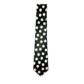 White and Black Polka Dot Tie Necktie Unisex