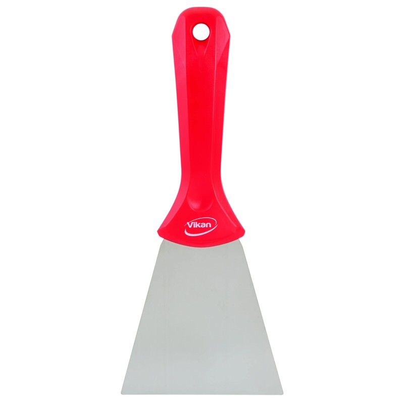 Vikan 40094 Stainless Steel Hand Scraper, Red, 235mm Length, 100mm
