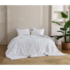 100% Rayon Derived from Bamboo Comforter for Hot Sleepers- Breathable Cooling Silky Soft Duvet Insert Twin Size - All Season Comforter (68x90 Inches, White)