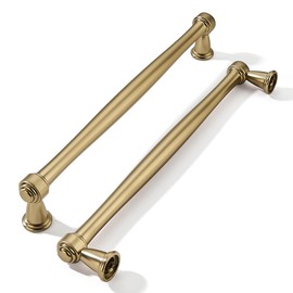 khtumeware 10 Pack 8 Inch(203mm) Champagne Bronze Cabinet Pulls, Champagne Brass Kitchen Cabinet Handles Gold Kitchen Cabinet Hardware for Cupboard Drawer Handles Dresser Pulls