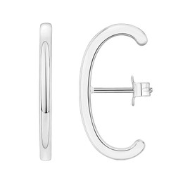 PAVOI Rhodium Plated 925 Sterling Silver Post Minimalist Suspender Ear Cuff Earrings for Women | Wrap Earlobe Studs
