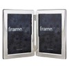 Frametigo Silver Plated Flat Edge Double Photo Frame - Fits