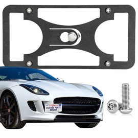 Heavy Duty Front License Plate Frame Compatible with Jaguar F-Type 2014-2024, No Drill Tow Hook Mount, Anti-Theft License Plate Holders Bracket, Rust-Proof, Weather & Rattle Proof Car Accessories