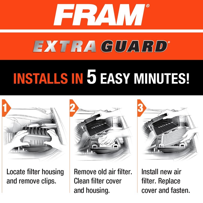 FRAM Extra Guard CA10881 Replacement Engine Air Filter for Select