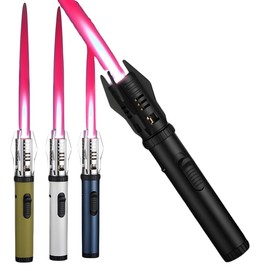 Torch Lighter with Adjustable Flame, Windproof Jet Flame, Refillable Butane Saber Lighter with Safety Lock for Campfires, BBQ, Baking, Camping & Gifts, Does not Include Butane Gas (Green 1PCS)