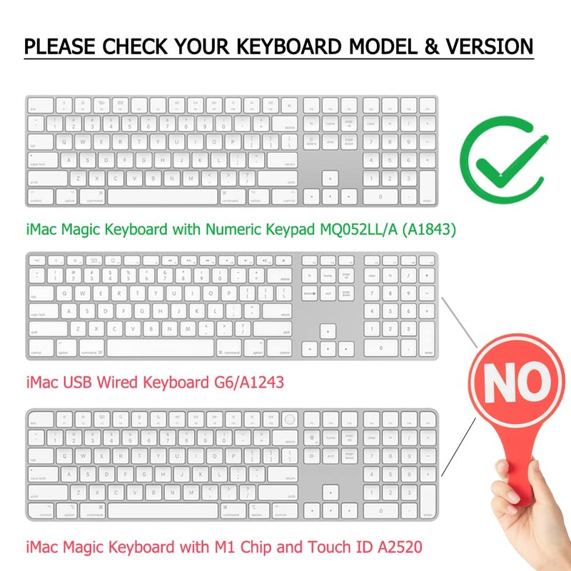 Silicone Keyboard Cover for Apple Magic Keyboard with Numeric Keypad