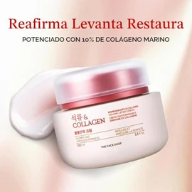 The Face Shop Pomegranate & Collagen - Crema Facial de Granada y Colágeno, 100 ml - Crema reafirmante con efecto lifting y glow - K-beauty coreano ori