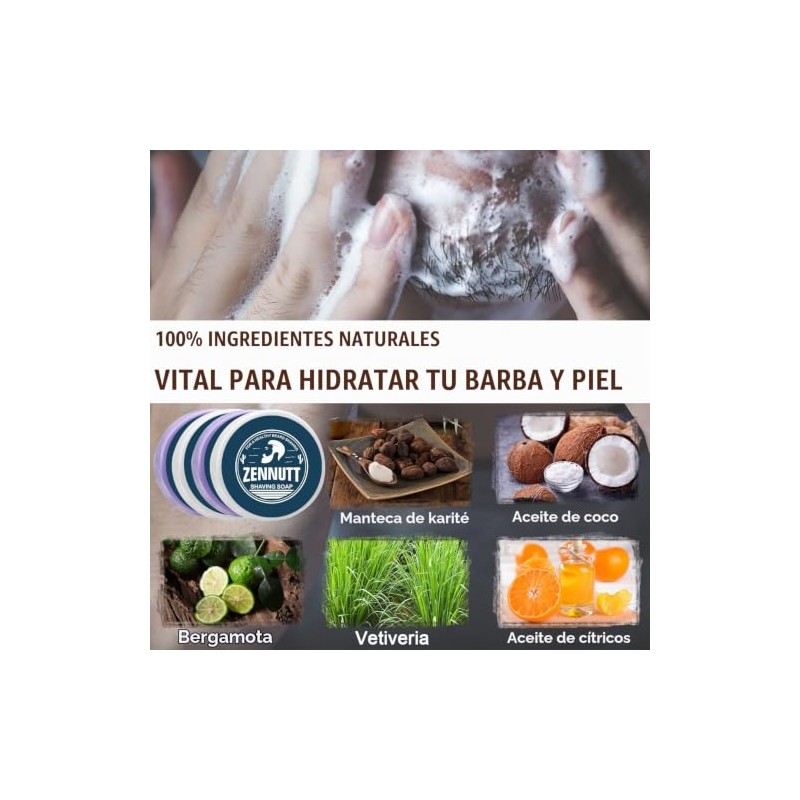 Cuencos de jabón de afeitar duraderos para hombres, con 4
